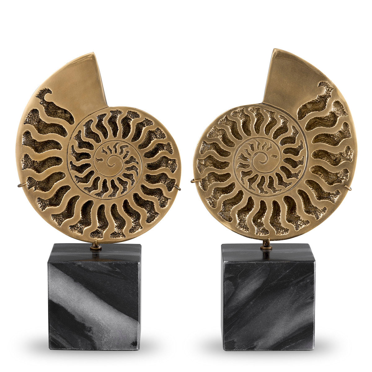 Objet Ammonite en finition laiton vintage | Eichholtz Ammonite set of 2 - vue principale | REMO-HOME