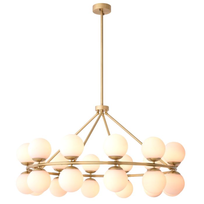 Lustre doré en verre blanc | Eichholtz Hutchinson