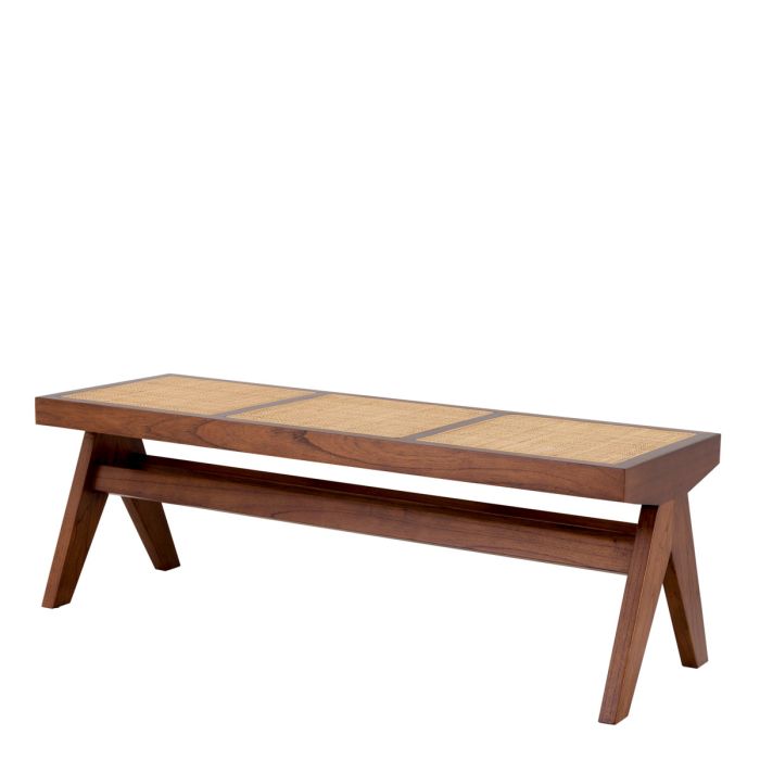 Banc en rotin et en bois marron | Eichholtz Arnaud
