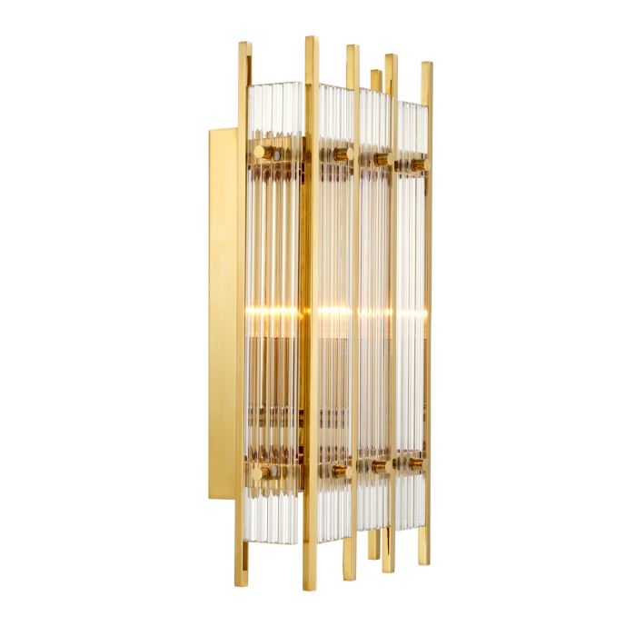 Applique murale dorée en verre transparent | Eichholtz Sparks S