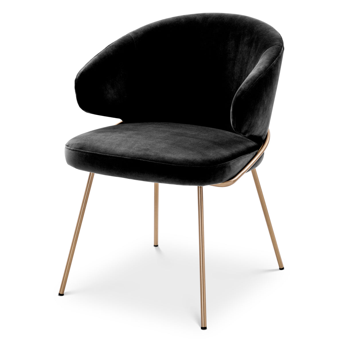 Chaise de salle à manger en velours gris foncé Savona | Eichholtz Kinley - vue principale | REMO-HOME