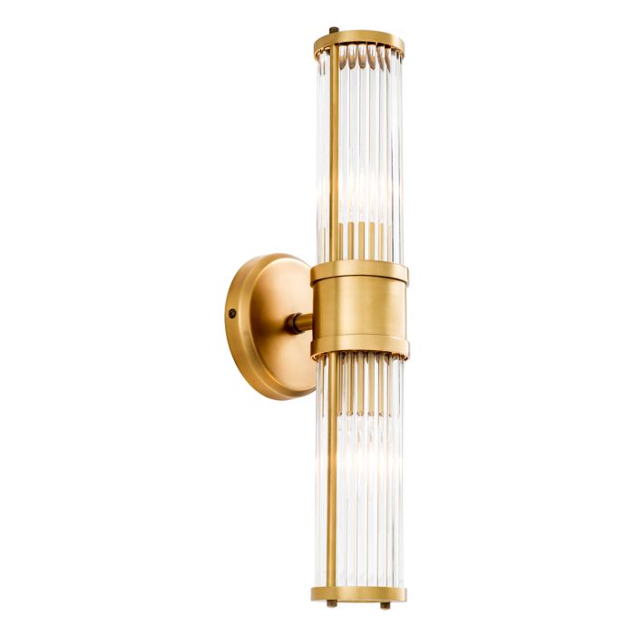 Applique murale dorée en verre transparent | Eichholtz Claridges Double
