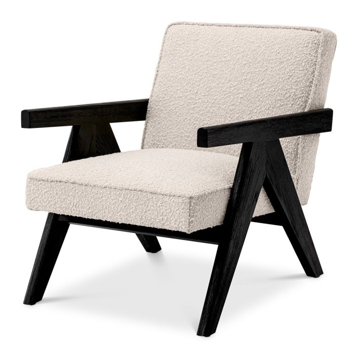Fauteuil bouclé crème | Eichholtz Greta