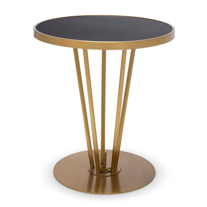 Table d'appoint dorée en marbre noir | Eichholtz Horatio