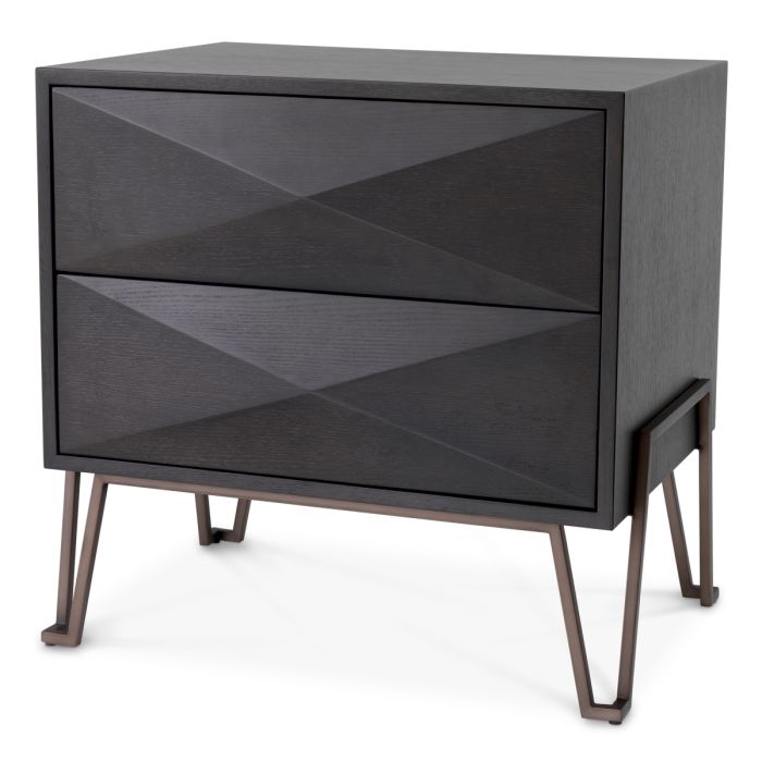Table de chevet en chêne gris anthracite | Eichholtz Highland