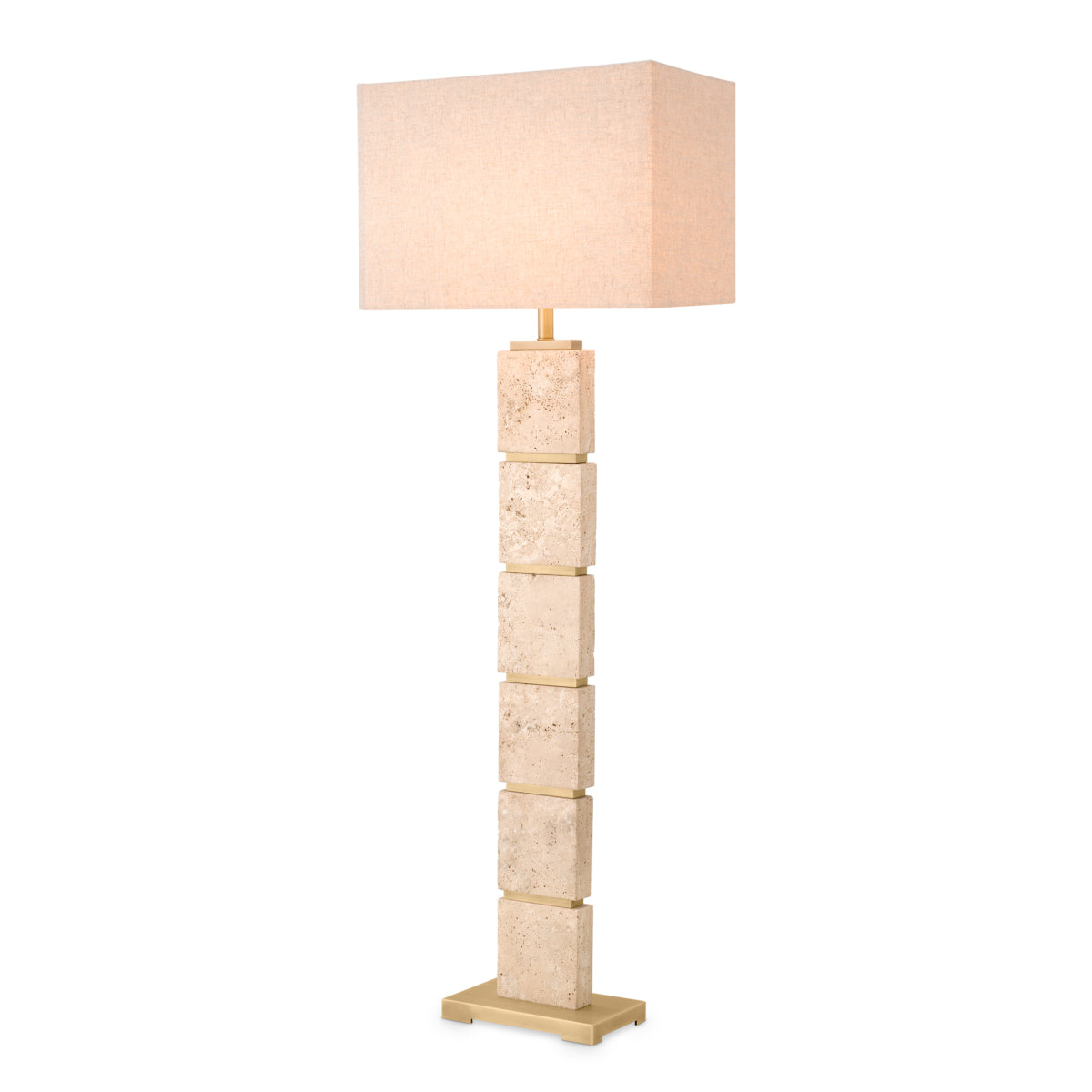 Lampe sur pied en travertin avec abat-jour | Eichholtz Newton - vue principale | REMO-HOME