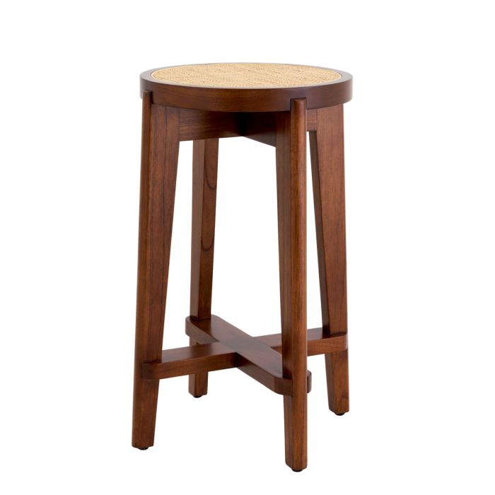 Tabouret de bar marron en rotin | Eichholtz Dareau S