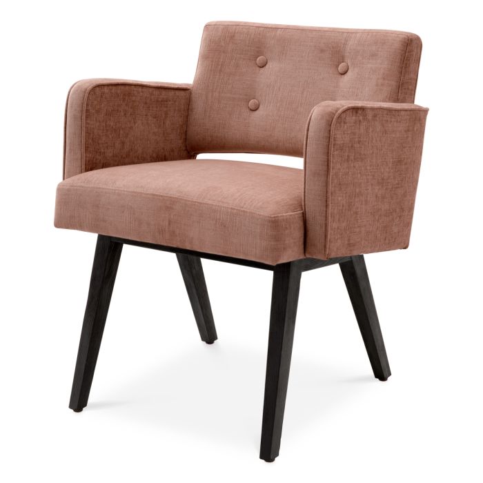 Chaise de salle à manger en tissu rose | Eichholtz Locarno