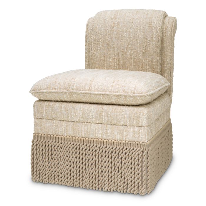 Chaise de salle à manger bouclé crème | Eichholtz Fairburn