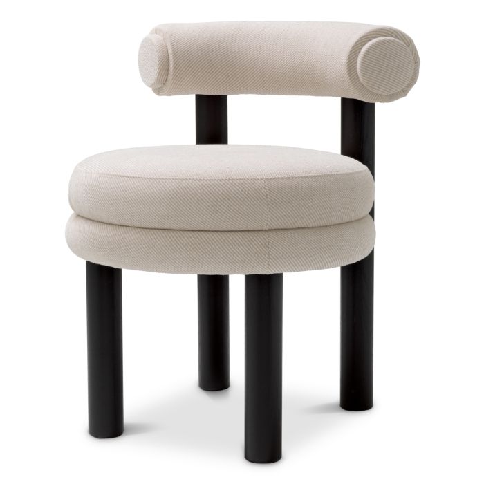 Chaise de salle à manger en tissu sable | Eichholtz Zoey