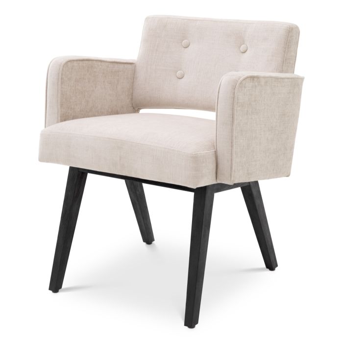 Chaise de salle à manger en tissu beige | Eichholtz Locarno
