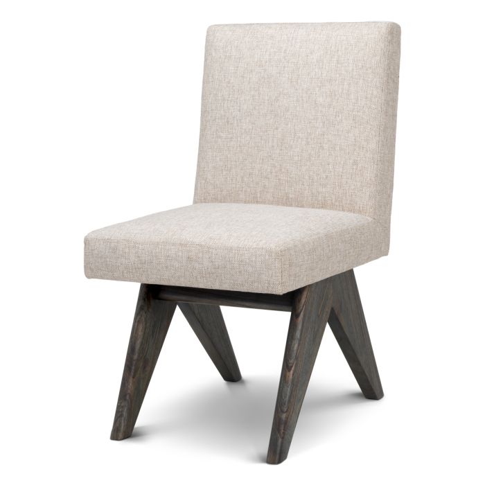 Chaise de salle à manger en tissu blanc écru | Eichholtz Erudit