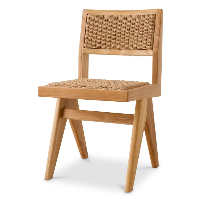 Chaise extérieure avec teck et cordage marron | Eichholtz Niclas