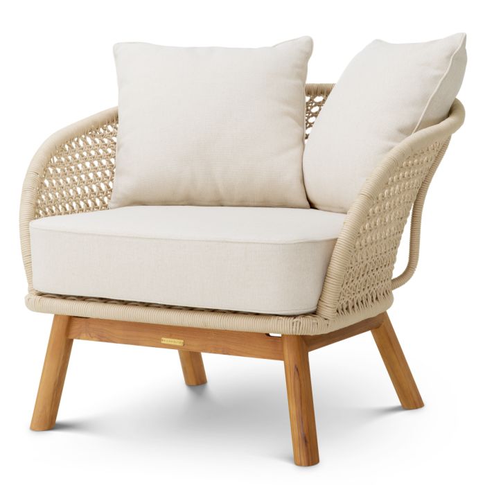 Fauteuil d'extérieur crème | Eichholtz Trinity