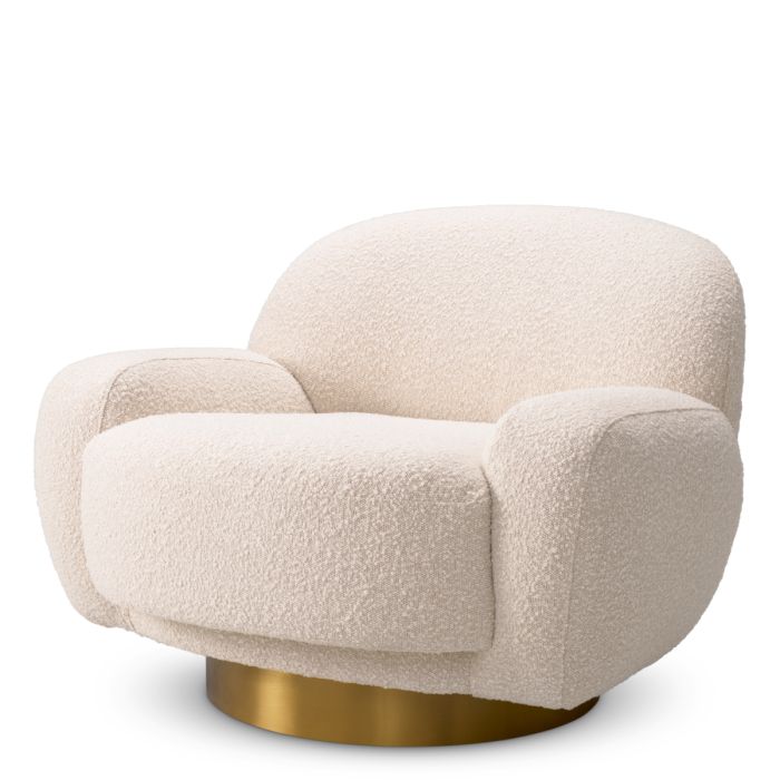 Fauteuil bouclé crème | Eichholtz Udine