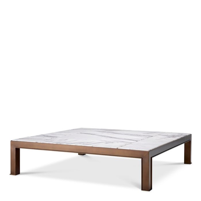 Table basse en bronze et marbre blanc | Eichholtz Tardieu