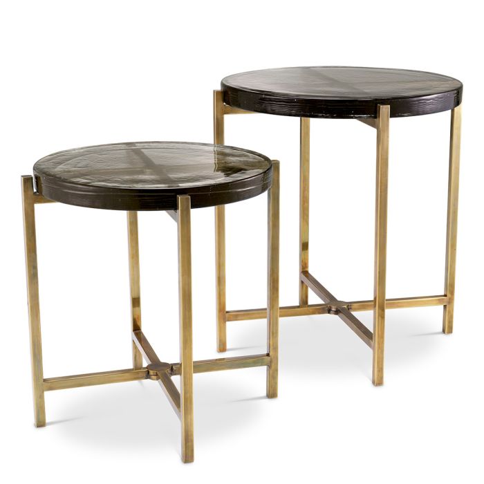 Table d'appoint dorée en verre soufflé (lot de 2) | Eichholtz Haymann