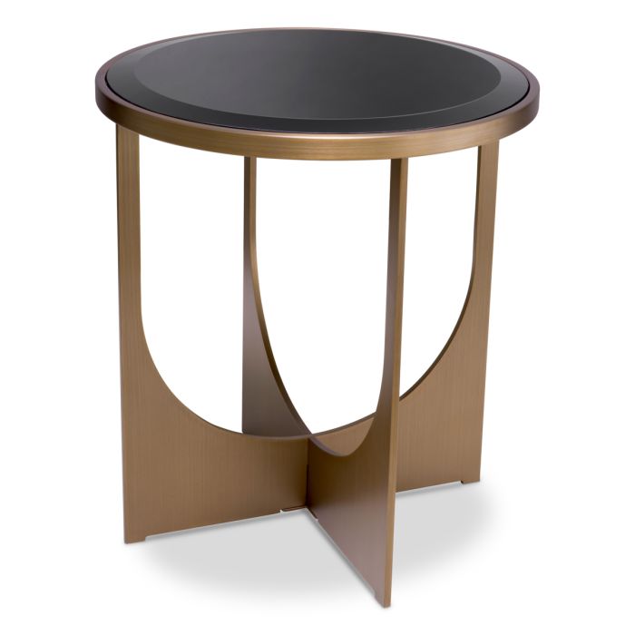 Table d'appoint dorée en verre noir | Eichholtz Elegance