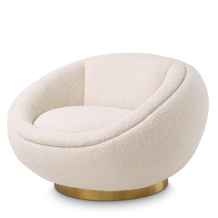 Fauteuil bouclé crème | Eichholtz Bollinger