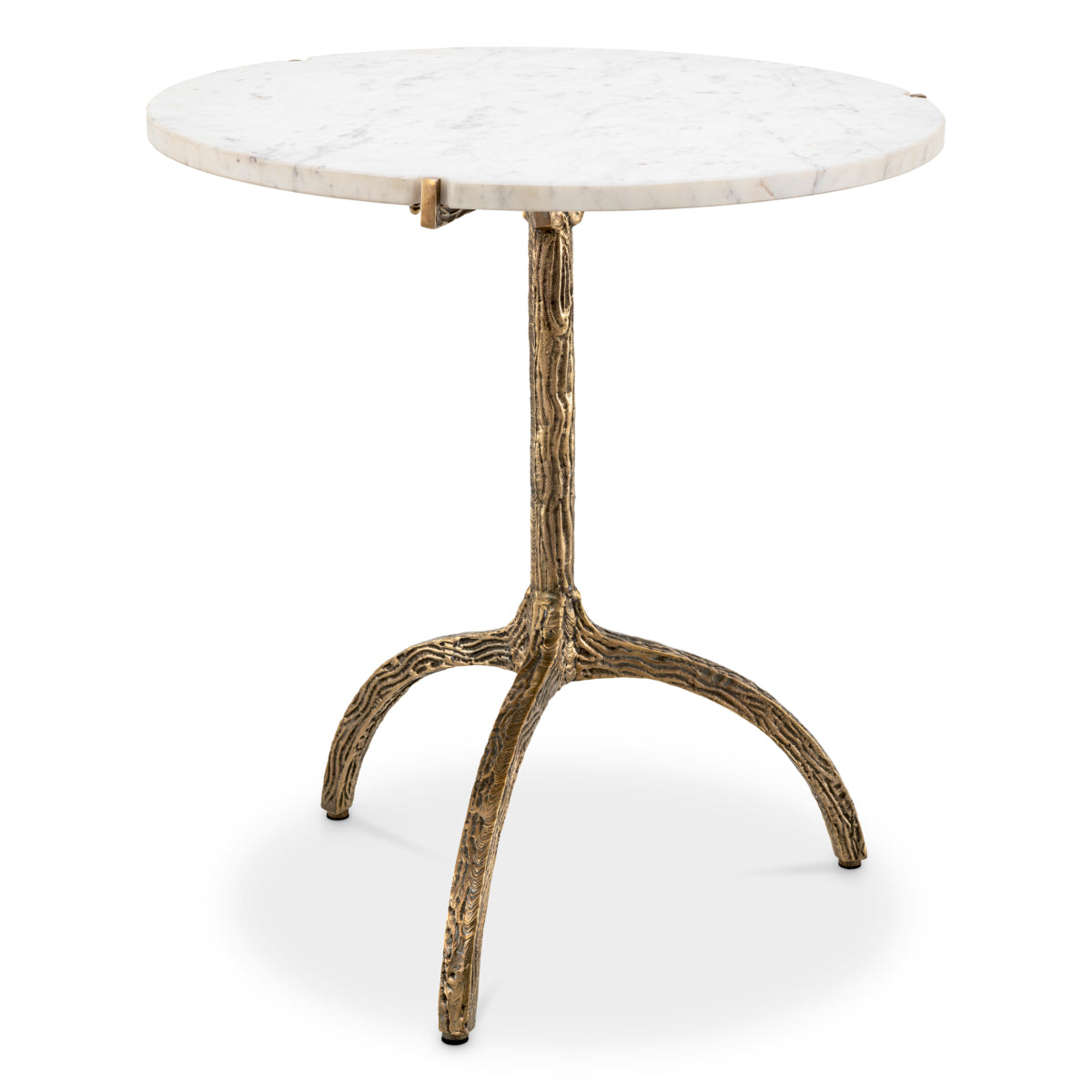 Table à manger en laiton vintage et marbre blanc | Eichholtz Cortina - vue principale | REMO-HOME