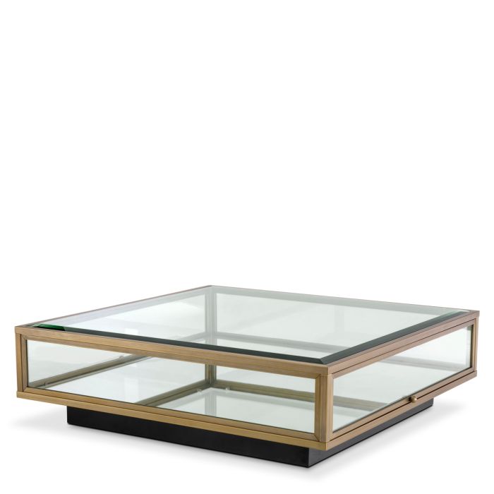Table basse dorée en verre transparent | Eichholtz Ryan