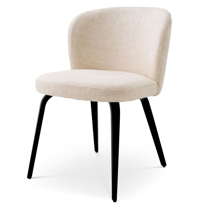 Chaise de salle à manger en tissu blanc écru | Eichholtz Halard