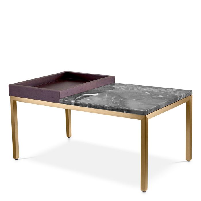 Table d'appoint dorée en marbre gris | Eichholtz Forma