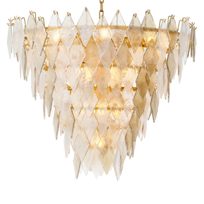 Lustre en laiton et verre soufflé | Eichholtz Rhombus L