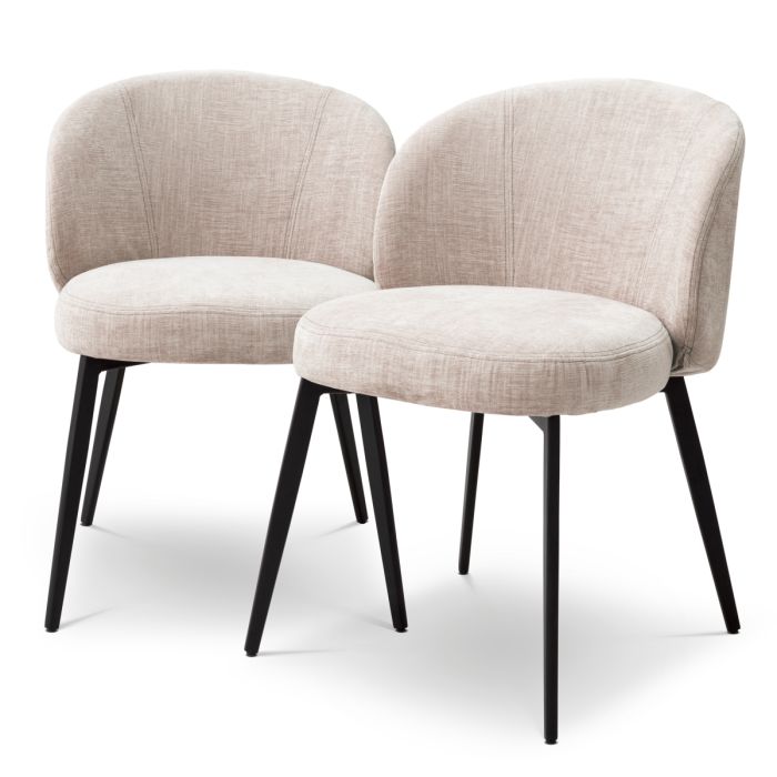 Chaise de salle à manger en tissu beige (lot de 2) | Eichholtz Lloyd