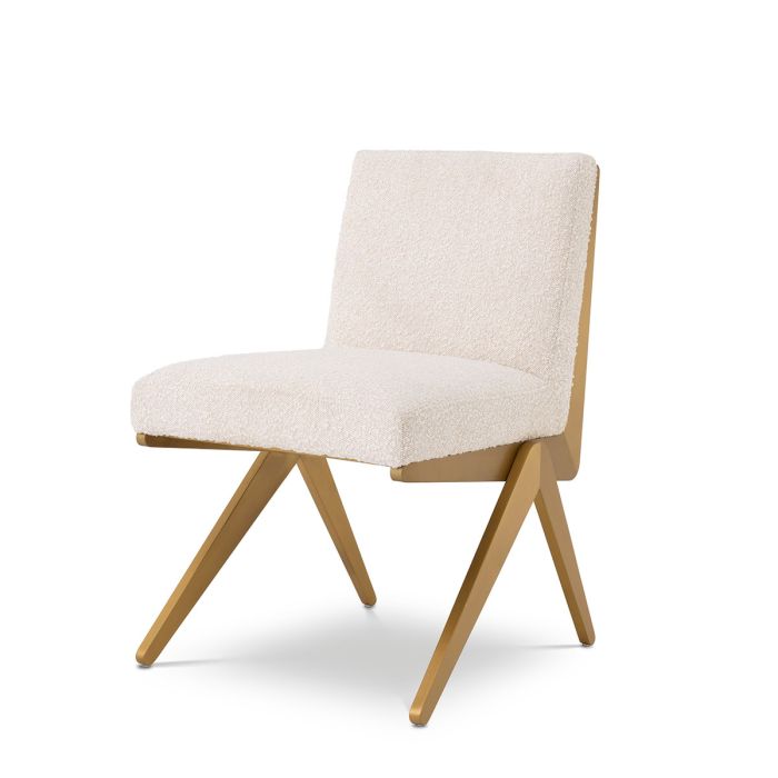 Chaise de salle à manger bouclé crème | Eichholtz Fico