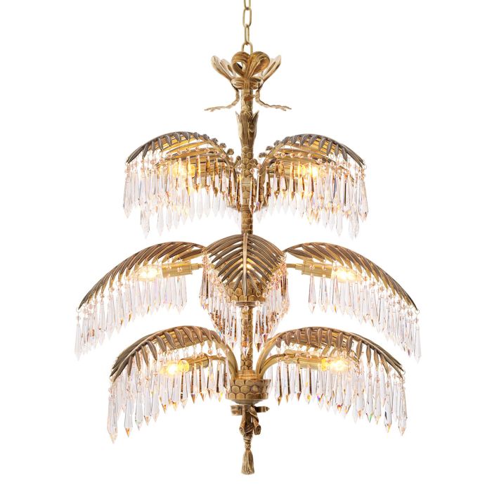 Lustre doré en cristal | Eichholtz Hildebrandt L