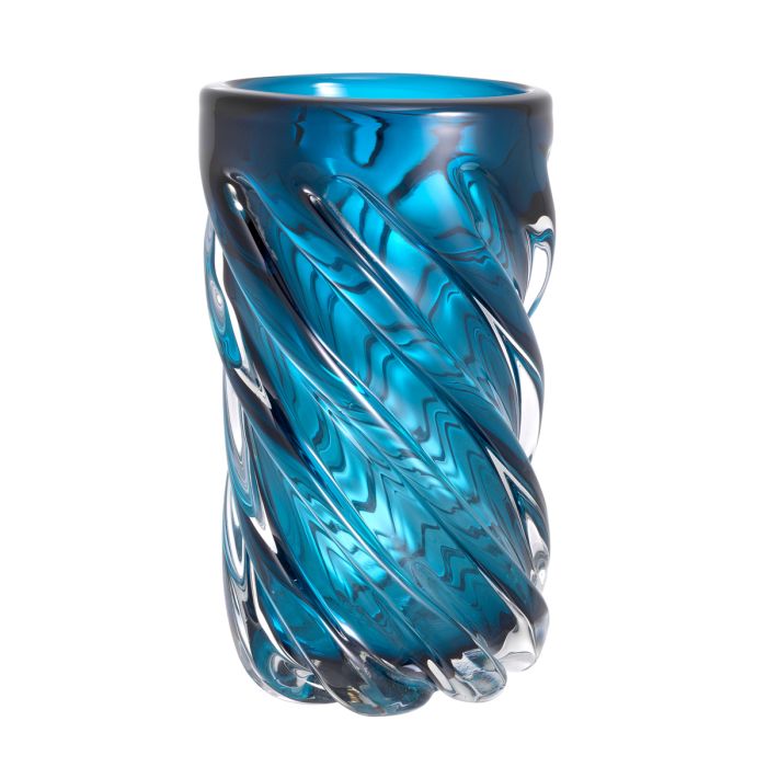 Vase en verre soufflé bleu | Eichholtz Angelito L