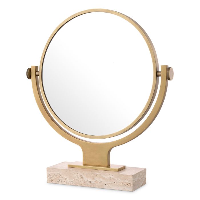 Miroir de table doré en travertin | Eichholtz Briançon
