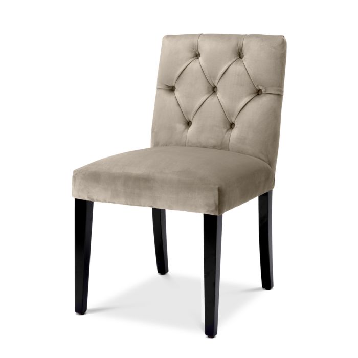 Chaise de salle à manger en velours greige | Eichholtz Atena