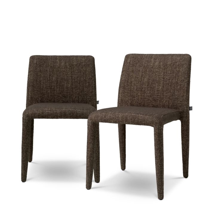 Chaise de salle à manger en tissu marron (lot de 2) | Eichholtz Leiza