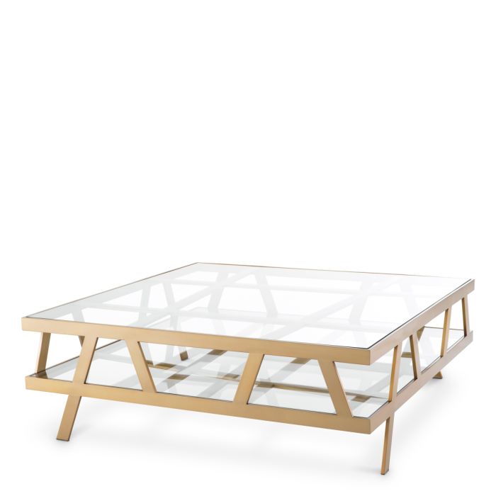 Table basse carrée en laiton brossé | Eichholtz Bilinghurst