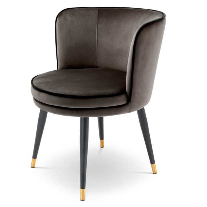 Chaise de salle à manger en velours gris | Eichholtz Grenada