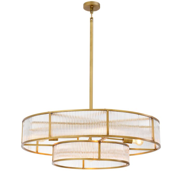 Lustre doré en verre transparent | Eichholtz Montparnasse
