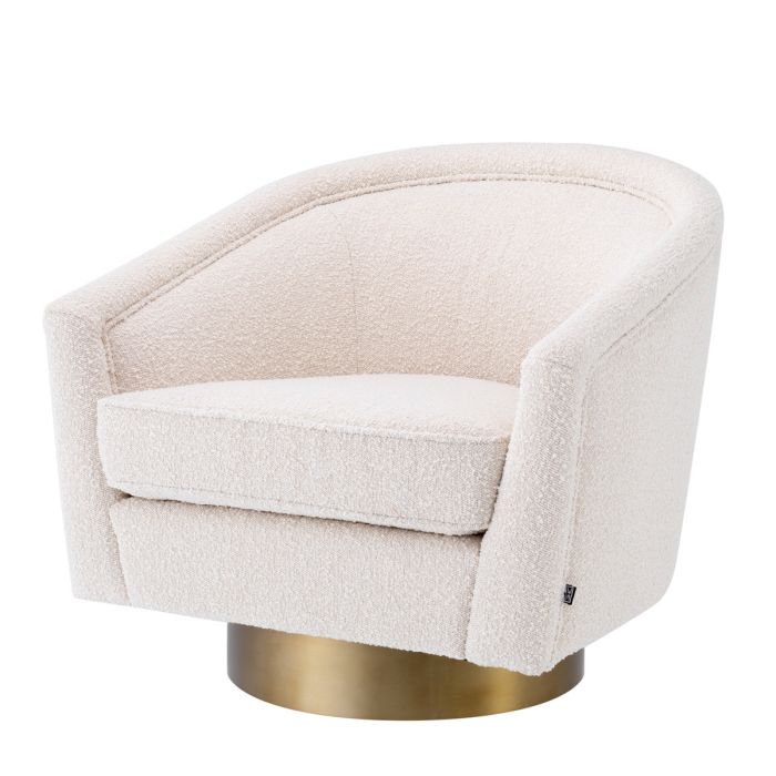 Fauteuil pivotant bouclé crème | Eichholtz Catene