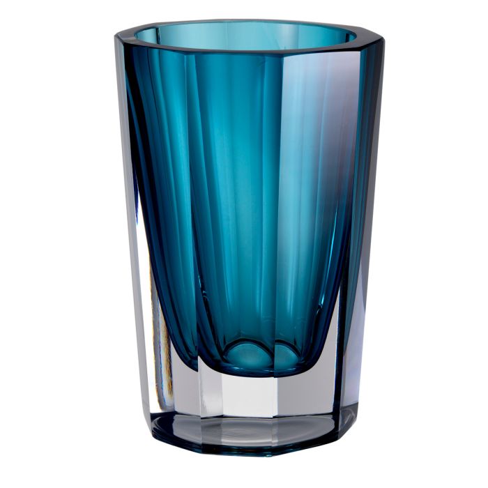 Vase en verre soufflé bleu | Eichholtz Chavez L