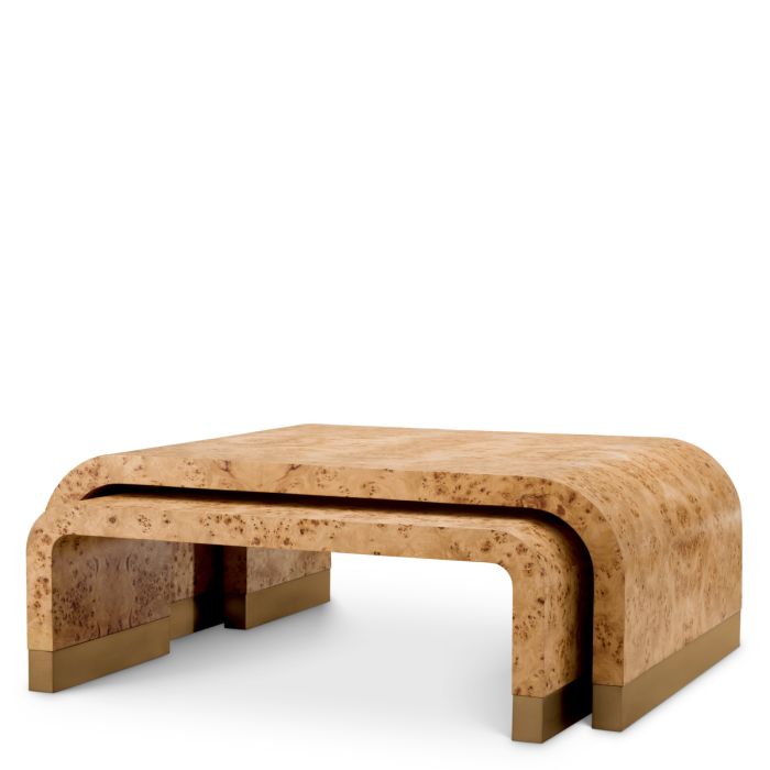 Table basse en bois brun (lot de 3) | Eichholtz Quinton