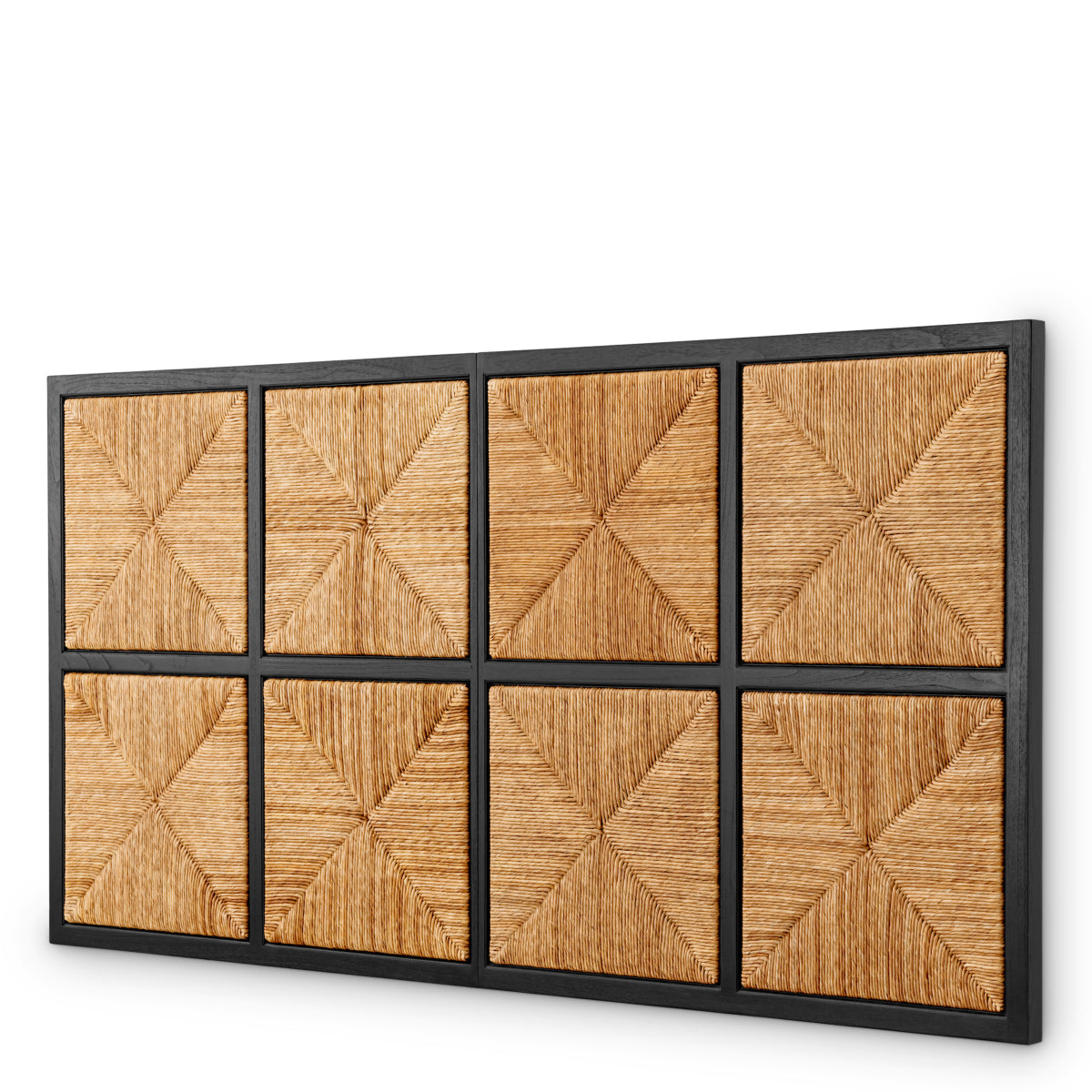 Sommier en finition noire classique et herbe de mer naturelle | Eichholtz Aruba - vue principale | REMO-HOME