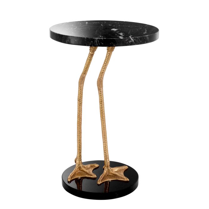 Table d'appoint dorée en marbre noire et granit | Eichholtz Lagoon