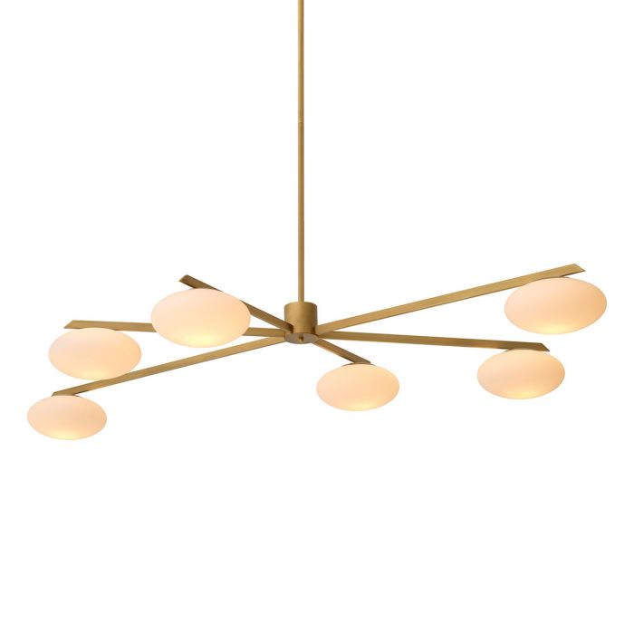 Lustre doré en verre blanc | Eichholtz Evergreen L