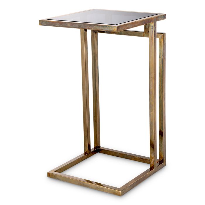 Table d'appoint dorée en verre fumé | Eichholtz Marcus