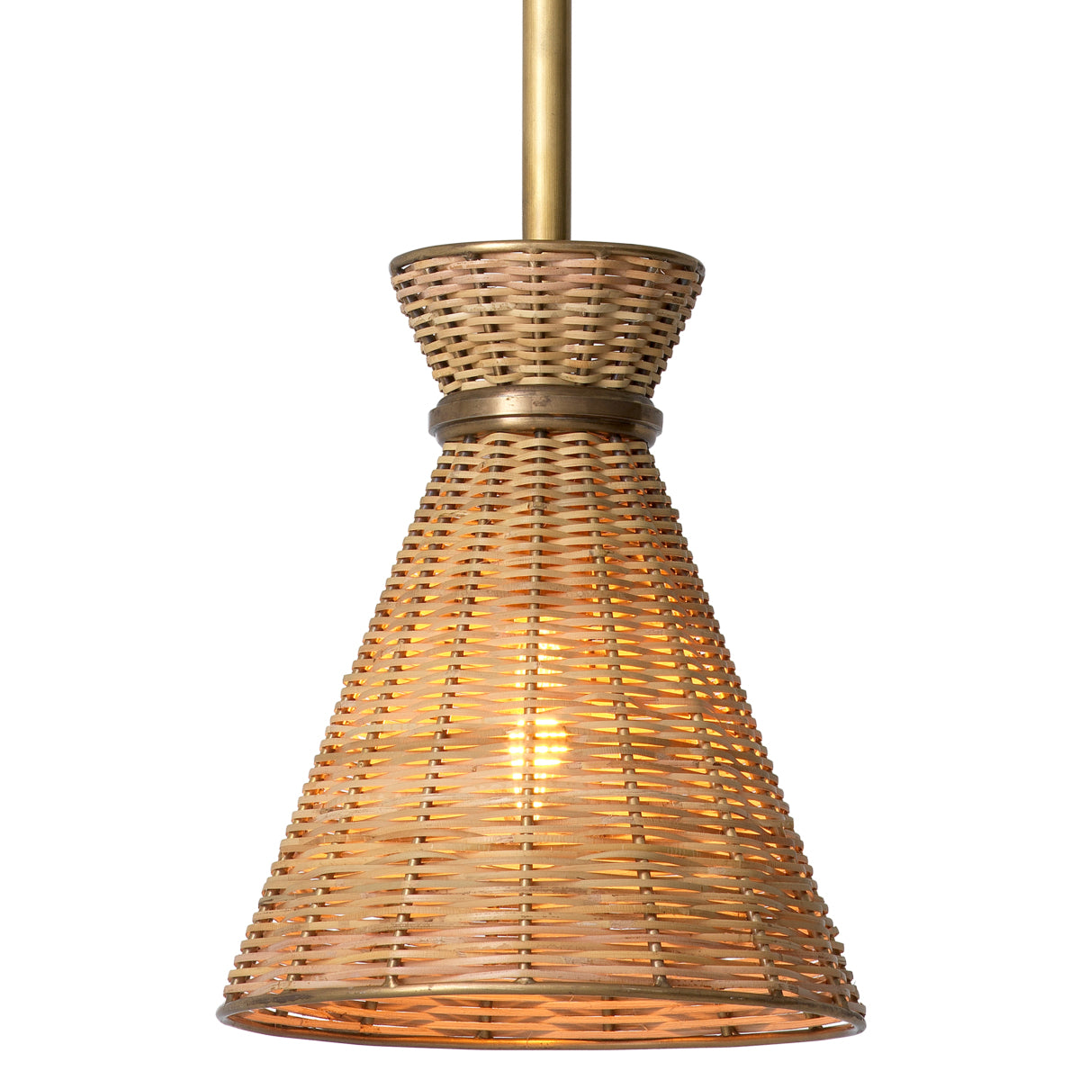 Suspension en laiton vintage et rotin naturel | Eichholtz Kon Tiki - vue principale | REMO-HOME