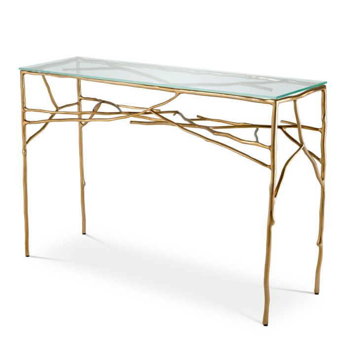 Console dorée en verre transparent | Eichholtz Antico