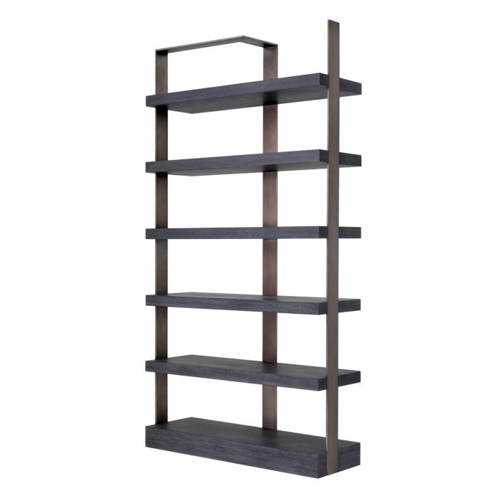 Bibliothèque en chêne gris anthracite | Eichholtz Geo