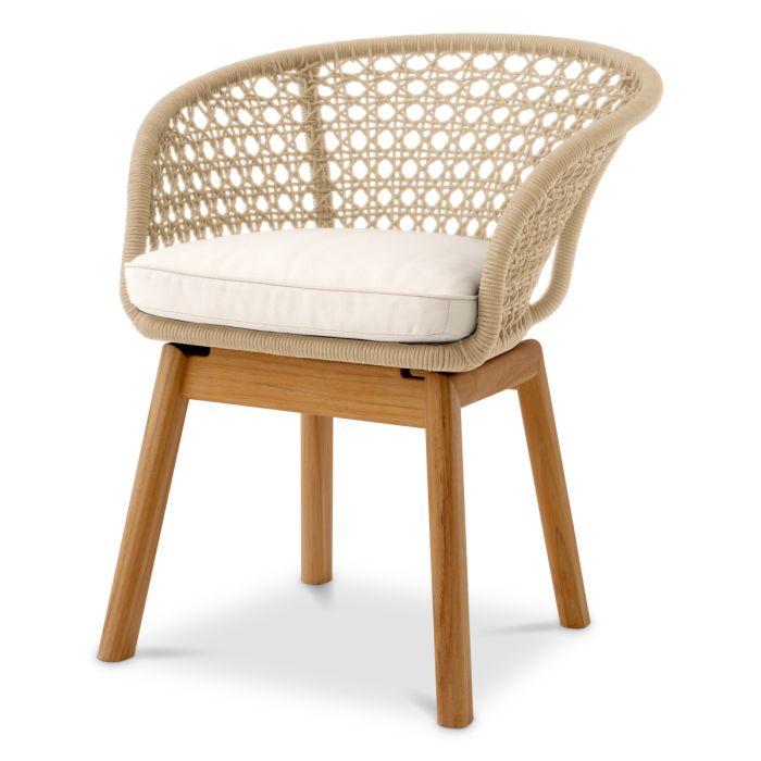 Chaise extérieure en cordage crème | Eichholtz Trinity