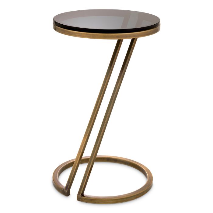 Table d'appoint dorée en verre fumé | Eichholtz Falcone
